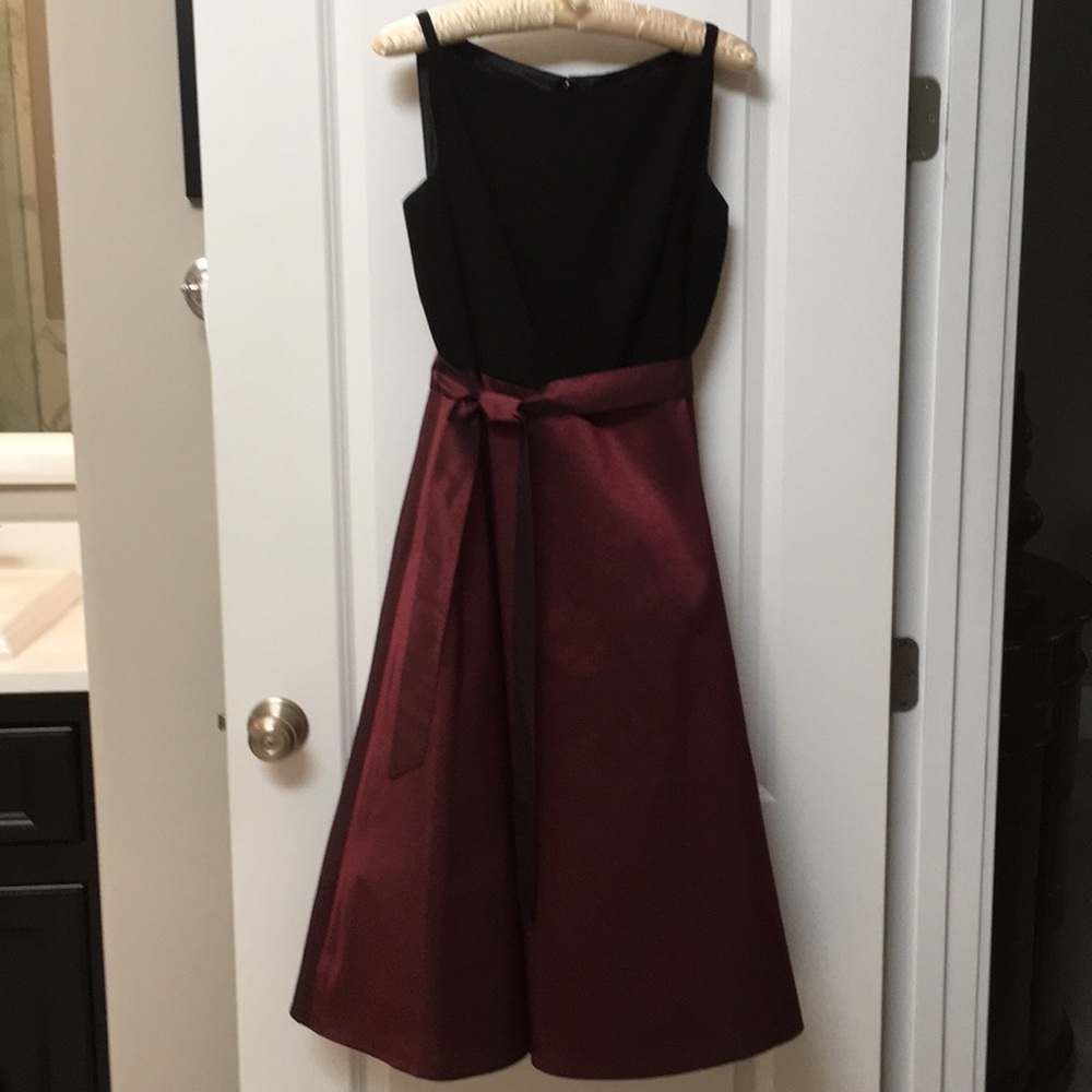 Talbots black and burgundy dress